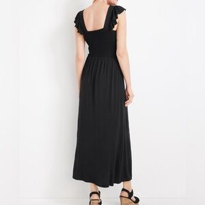 Maurice Eyelet Black Ruffle Sleeveless Midi Dress